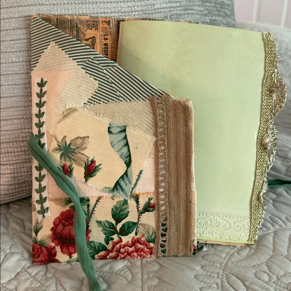 Handmade Junk Art Journal 72 Pages 6x9 in a Handmade Pouch